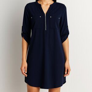 NWT New York & Company sz small blue with front partial zip